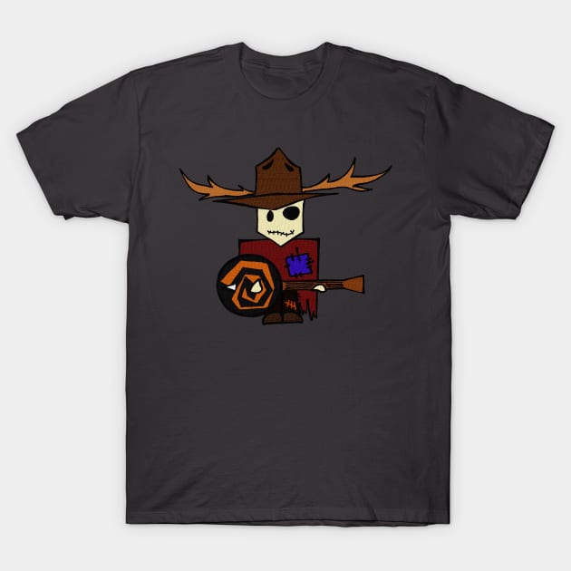 Banjo Scarecrow (Scarelette Series) T-Shirt by AntlerHillArts